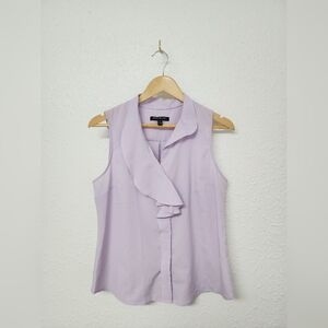 Banana Republic women's tank, small petite, lilac, ruffle, feminine, business